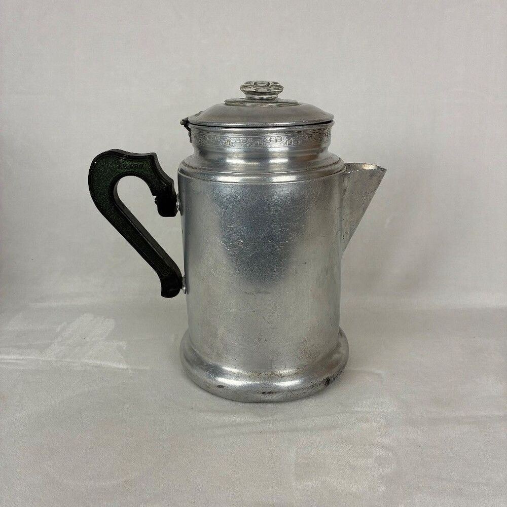 VTG Mirro 3Qt Aluminum Stovetop Coffee Percolator &Lid USA Camping NO INSERT
